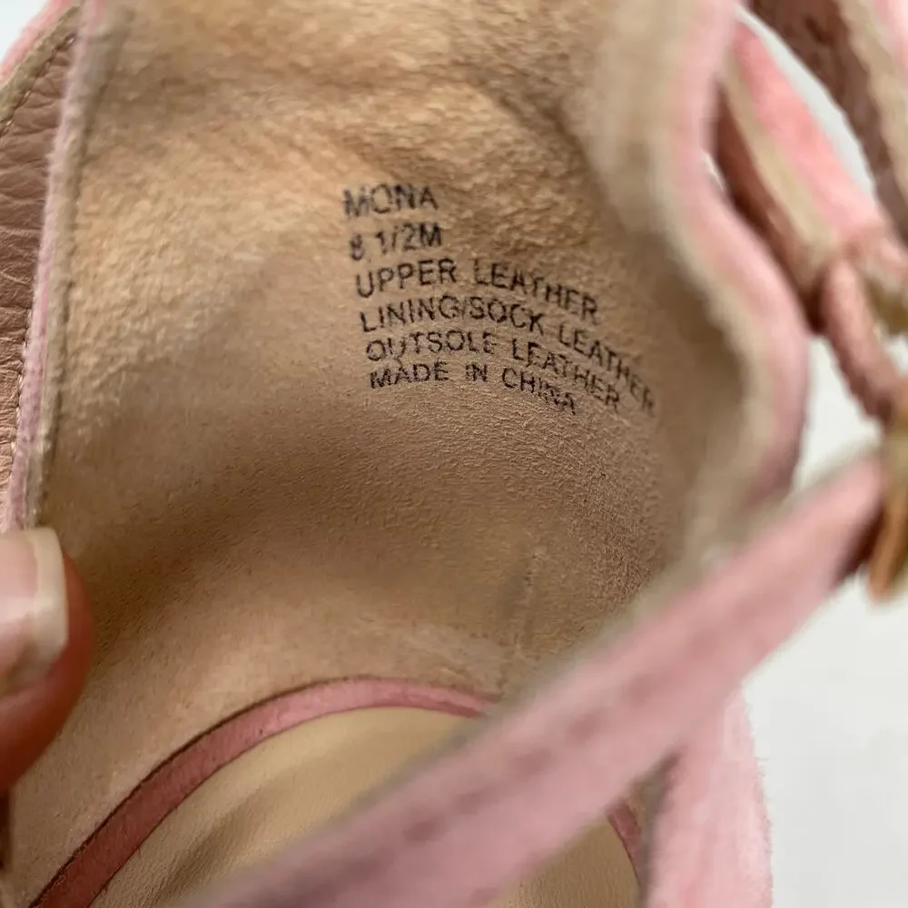 Kate Spade Mona Pink Sandal Suede Heels Pumps Womens Size 8.5